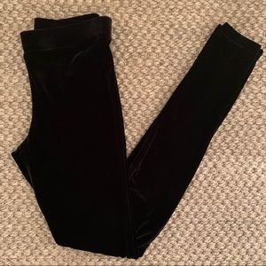 W by Worth Black Velour legging wide waist band
